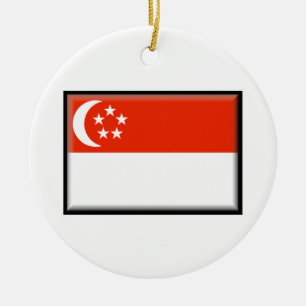 Singapur-Flagge Keramik Ornament