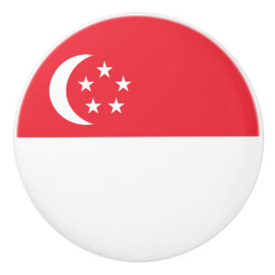 Singapur-Flagge Keramikknauf