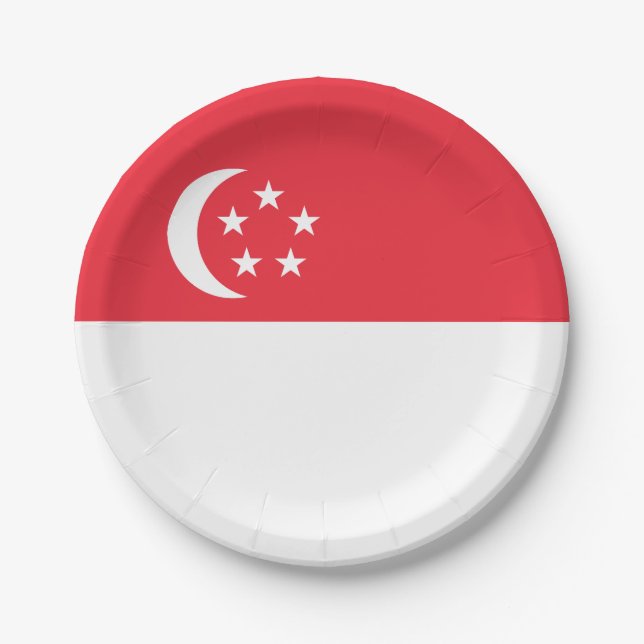 Singapur-Flagge Pappteller (Vorderseite)