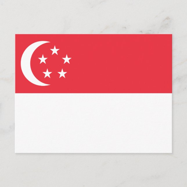 Singapur-Flagge Postkarte (Vorderseite)