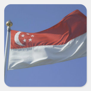 Singapur-Flagge Quadratischer Aufkleber