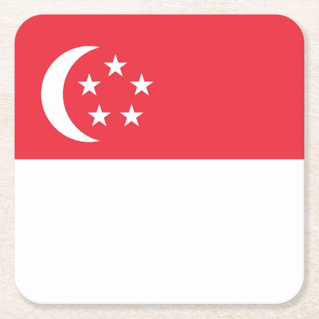 Singapur-Flagge Rechteckiger Pappuntersetzer (Vorderseite)