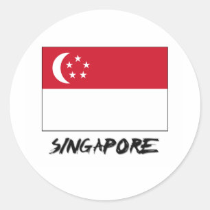 Singapur-Flagge Runder Aufkleber