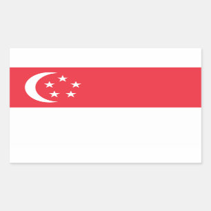 Singapur-Flagge Stickers* Rechteckiger Aufkleber