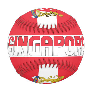 Singapur-Flagge und Wappen Patriotismus Baseball