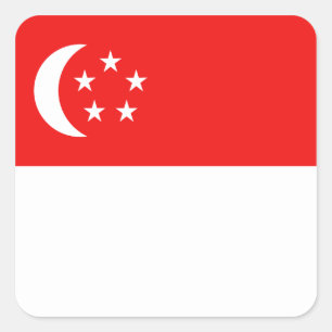 Singapur-Flaggen-Aufkleber Quadratischer Aufkleber