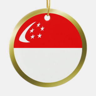 Singapur-Flaggen-Verzierung Keramik Ornament
