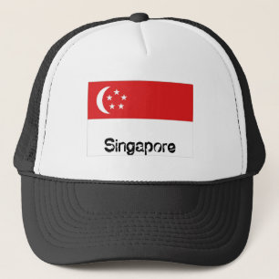 Singapur-Flaggenandenkenhut Truckerkappe