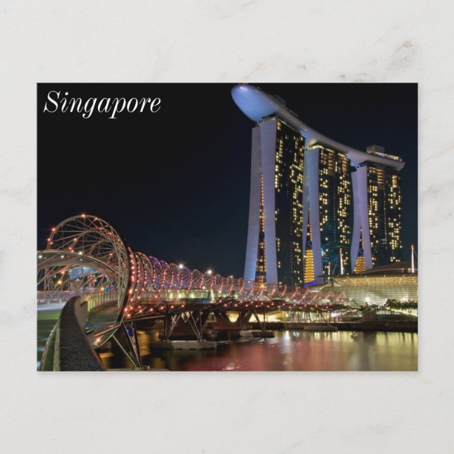 Singapur Helix Bridge auf Marina Bay Sands Postkarte (Vorderseite)