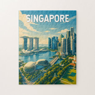 Singapur-Illustration Reise Kunst Vintage