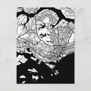 Singapur-Karte Postkarte