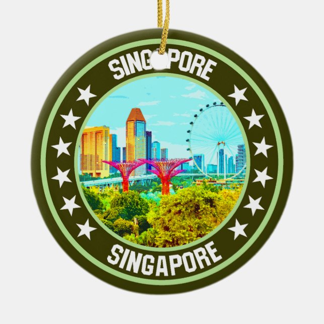 Singapur Keramik Ornament (Vorne)