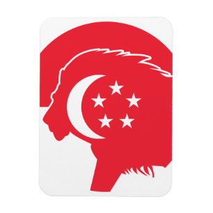 Singapur-Löwe Singapur Nationaltier Flagge Magnet