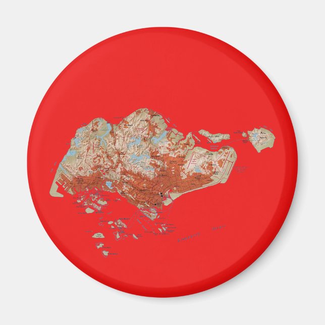Singapur Map Magnet (Vorne)