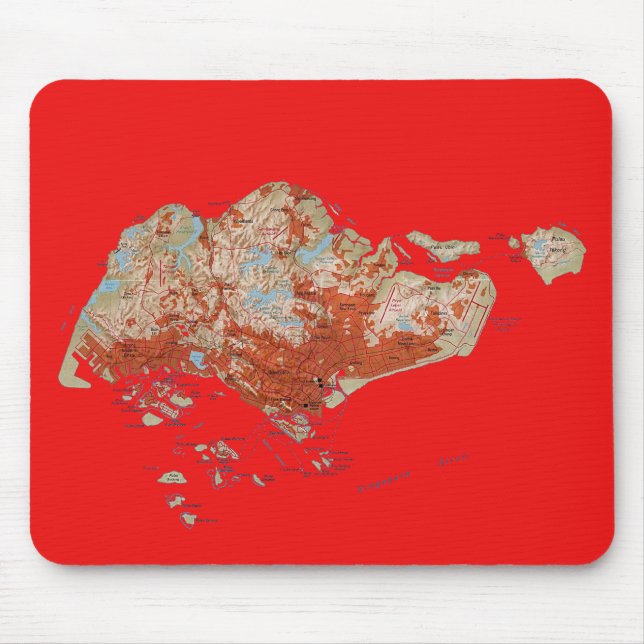 Singapur Map Mousepad (Vorne)