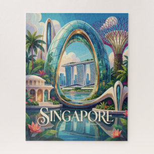 Singapur Marina Bay futuristische tropische Stadt