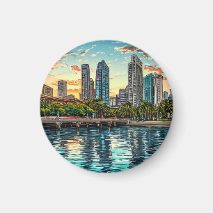 Singapur Moderne Stadtlandschaft Magnet