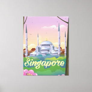 Singapur Mosque Travel Poster Leinwanddruck