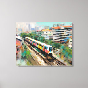 Singapur MRT - Wrapped Canvas Print Leinwanddruck