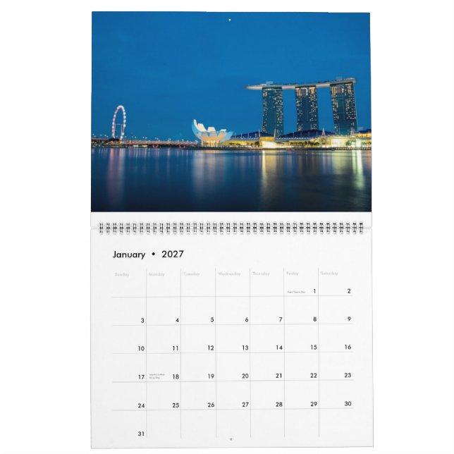 Singapur nach Nacht Kalender (Jan 2027)