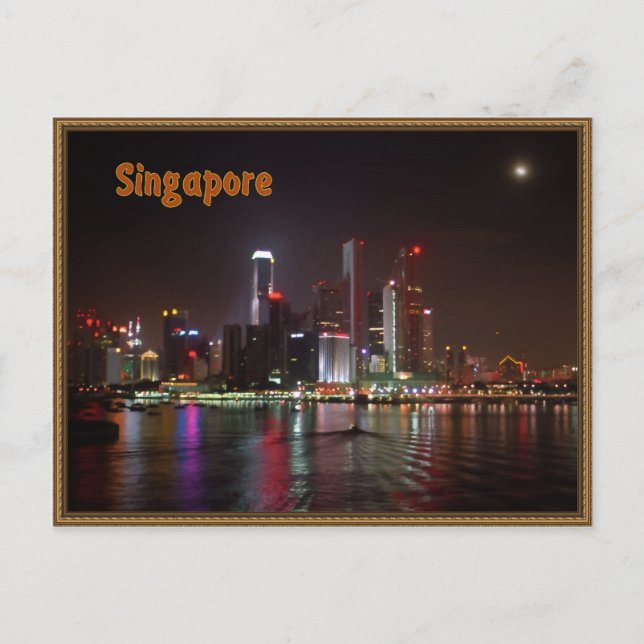 Singapur-Nacht Postkarte (Vorderseite)