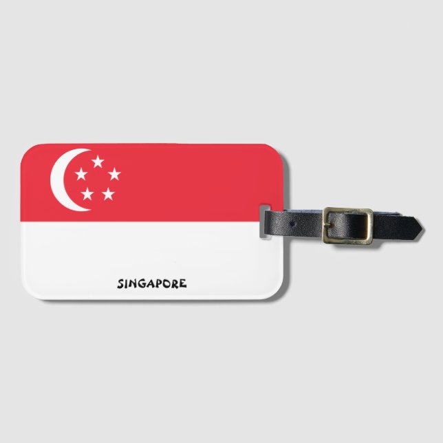 Singapur National Flag Patriotic Gepäckanhänger (Vorderseite (Horizontal))