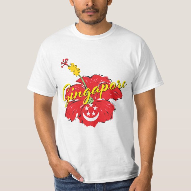 Singapur-Patriot-Hibiskus T-Shirt (Vorderseite)