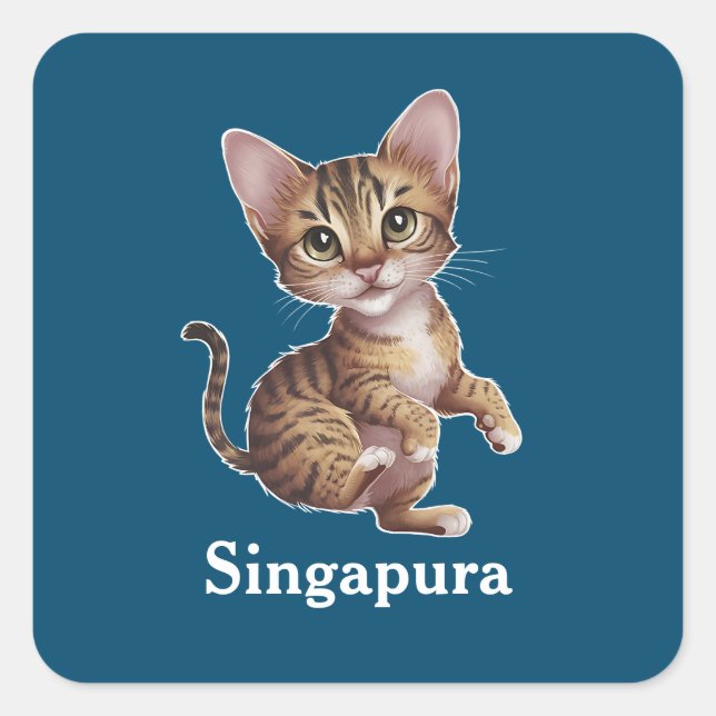 Singapur Quadratischer Aufkleber (Vorderseite)