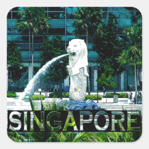 Singapur Quadratischer Aufkleber