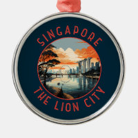 Singapur Retro Distressed Circle