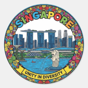 SINGAPUR RUNDER AUFKLEBER