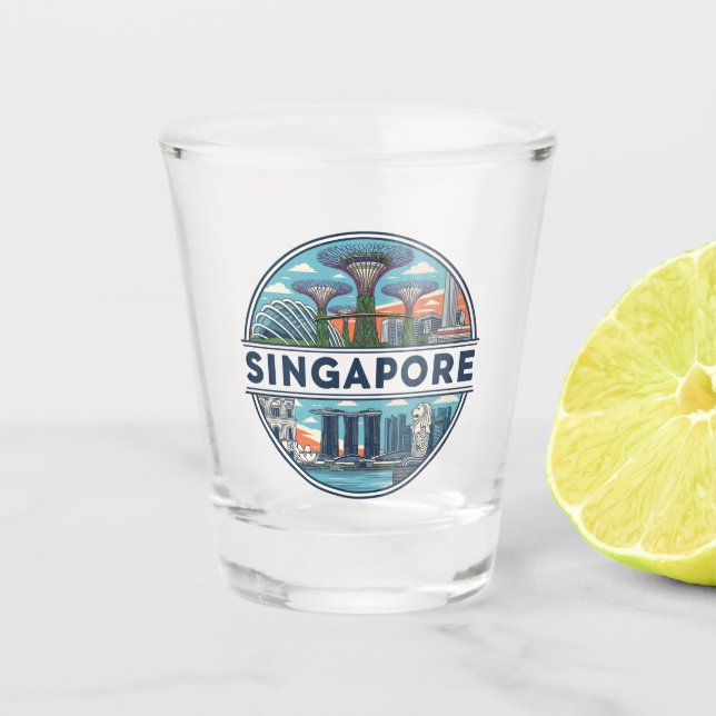 Singapur Schnapsglas (Vorderseite)