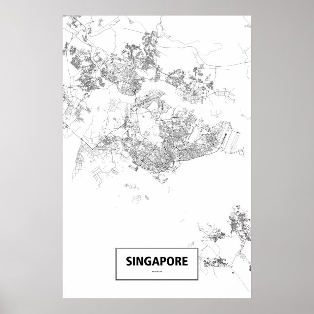 Singapur (schwarz auf weiß) poster (Vorne)