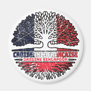 Singapur singapurisch Französisch Frankreich Baum Magnet
