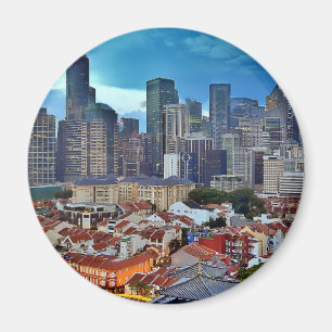 Singapur-Skyline angesehen von Chinatown am Magnet