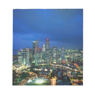 Singapur Skyline bei Nacht, Singapur Notizblock