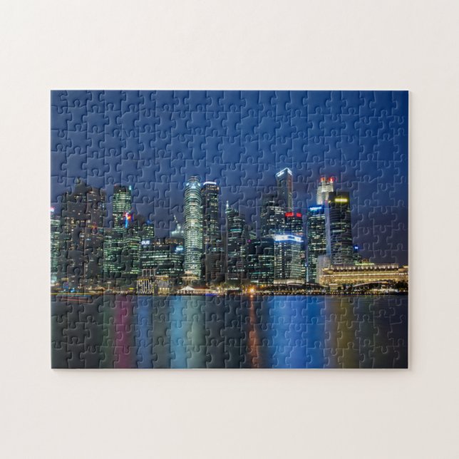 Singapur Skyline Blue Nights (Horizontal)