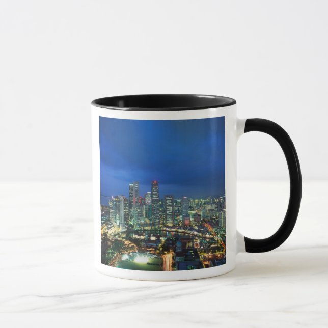Singapur Skyline nachts, Singapur Tasse (Rechts)