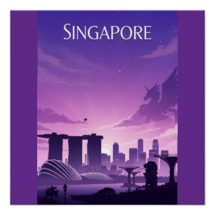Singapur Skyline Poster