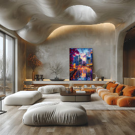 Singapur Skyline Poster Futuristic Asian City Art