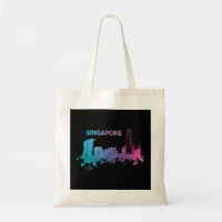 Singapur Skyline Watercolor Asia Souvenir P