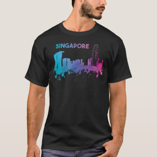 Singapur Skyline Watercolor Asia Souvenir T-Shirt