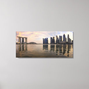 Singapur-Sonnenuntergang dehnte Leinwand-Druck aus Leinwanddruck