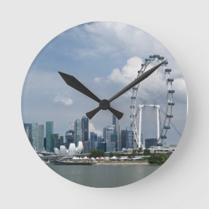 Singapur-Stadtbild Runde Wanduhr