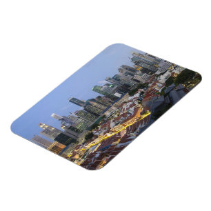 Singapur-Stadtskyline-Abends-Magnet Magnet