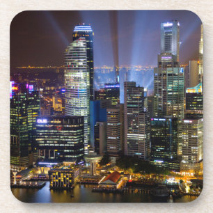 Singapur Stadtzentrum bei Nacht Getränkeuntersetzer