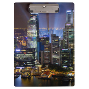 Singapur Stadtzentrum bei Nacht Klemmbrett