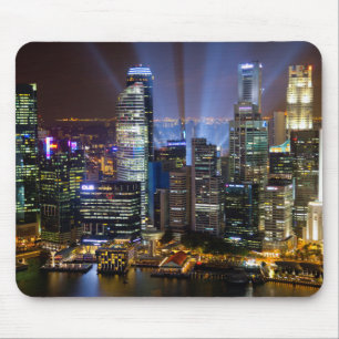Singapur Stadtzentrum bei Nacht Mousepad