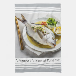 Singapur Steamed Pomfret Kitchen Handtuch