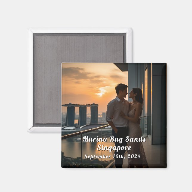 Singapur Travel Custom Foto Souvenir Magnet (Vorderseite/Rückseite)